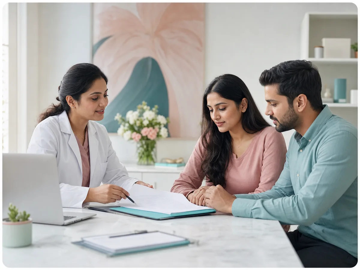 ART specialist guiding a couple through documentation